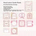 Vintage-Aufkleber aus weißem Kraftpapier für Scrapbooking mit floralem Thema - Blumenbotschaften