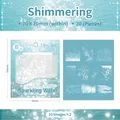 Adesivi in PET effetto acqua per journaling con design a onde blu trasparenti e lucide - Onde Scintillanti