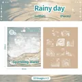 Sparkling water ripple themed decorative PET stickers set with rain pattern 20pcs - Falling Rain