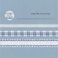 Set de rubans adhésifs PET avec dentelle blanche et motifs à carreaux bleus - Tissu Grossier Bleu Clair