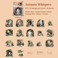 Set di adesivi in PET a tema autunnale con 20 motivi naturali e paesaggi unici - Suono D'Autunno In Grotta