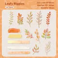 Aquarel PET-stickers met herfstbladeren en verfstreken, set van 30 stuks Leaf Ripples - Bladrillingen