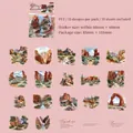 Landscape PET stickers set featuring 20 nature scenery decals with animals and mountains - Peaks And Wind