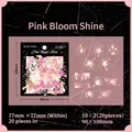 Pink Bloom Shine flower stickers in shimmering finish for planners and scrapbooking - Pink Bloom Shine