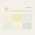 Nastro washi con motivo a quadri in lino e strisce minimaliste nei colori beige e blu - Griglia di Lino Vintage