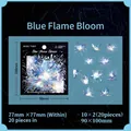 Blue Flame Bloom PET stickers set with fireworks patterns and mother-of-pearl film - Blue Flame Bloom