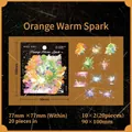 Orange Warm Spark fireworks stickers, pack of 20 with diverse abstract splash designs - Pack of 20 / Orange Warm Spark