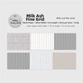 Minimalist washi tape in milk gray grid pattern for scrapbooking and DIY journals - Milky Grey Grid