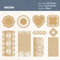 Vintage kraft paper lace stickers set with floral patterns for DIY scrapbooking scrapbooks - Bud Whispers