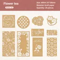 Retro floral kraft paper stickers set including 20 pieces for DIY scrapbooking decor - Flower Tea