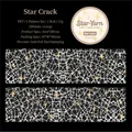 Star Crack series PET tape with gold stamping and white crackle pattern on black background - Starry Crack