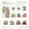 Vintage floral PET stickers with garden flower and butterfly designs for scrapbooking - Flower Garden On Paper