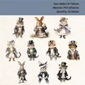 20 sheets of PET fairy tale stickers featuring vintage cat and rabbit illustrations - Gift Meow