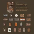 Set di 20 etichette vintage stile industriale con numeri a rilievo 40x70mm - Etichette digitali