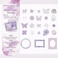 23-piece purple vintage hollow paper set with butterfly and flower motifs for DIY scrapbooks - Empty Valley Orchid (Purple)