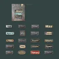 Etichette goffrate stile metallo vintage con 20 design di date differenti - Targa della Data