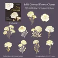 White and gold floral PET stickers with carnation designs and foil detailing - Plain Flower Bush