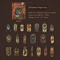Etiquetas vintage con relieve con 20 piezas de pegatinas retro de papel metálico - Talla de Estilo Europeo