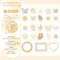 Kit de scrapbooking Yuxiang Manye papel kraft troquelado láser con motivos de flores y mariposas - Aroma de Pomelo (Amarillo)