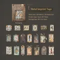 Set di 20 adesivi etichette vintage a rilievo texture metallo per scrapbooking - Targa di Marcatura