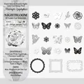 Vintage 3D-Hohlpapier für Scrapbooking mit Schmetterlingen und Blumen aus weißem Kraftpapier - Nacht-Epiphyllum (Schwarz & Weiß)