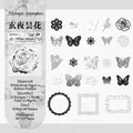Papel scrapbooking 3D calado vintage con mariposas y flores en papel kraft blanco mate - Epiphyllum Nocturno (Blanco y Negro)