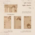 Vintage coffee themed sticky notes, 90 sheets of retro kraft memo paper for journaling - Coffee Memoirs