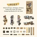 Set di adesivi vintage a tema pellicola in carta kraft bianca per diari creativi - Film dei Ricordi