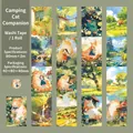 Niedliches Camping-Katzen Washi Tape, 80mm breites Dekoband für DIY Scrapbooking - Camping Katzenbegleiter