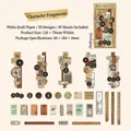 Vintage-Aufkleber für Scrapbooking aus weißem Kraftpapier, Set mit 30 Motiven - Zeichenfragment