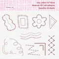 Retro embroidery themed PET stickers in Crimson Red finish for journal decoration - Red Berry