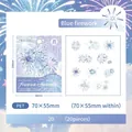 Blaue Feuerwerk Aufkleber Set aus transparentem PET 20 Stück für DIY Bastelprojekte - Schillerndes Blaues Feuerwerk