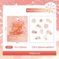 MissTime Rote Feuerwerk PET Aufkleber-Packung, 20 Stück für DIY Scrapbooking und Dekoration - Glücksrot Feuerwerk