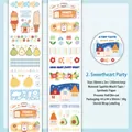 Sweet Party glitter sand synthetic paper tape with cute ice cream and rabbit motifs - Dessert Party