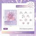 Purple fireworks PET stickers set with 20 pieces for decorative scrapbooking DIY - Purple Orchid Fireworks