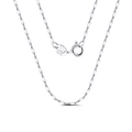 S925 sterling silver Figaro chain with polished Italy stamp and spring clasp - 1.0mm Melon Seed Chain 60cm