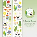 Summer Meadow washi tape featuring hand-drawn lambs, trees, and lemon soda illustrations - Summer Prairie