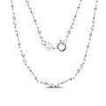 Delicate S925 sterling silver chain necklace with Italy stamp and lobster clasp finish - Twisted Disc Chain / 45cm / Silver