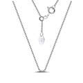 S925 sterling silver box chain necklace with adjustable bead and lobster clasp - 0.6mm Box Chain with Stretch Beads / 45cm / Silver