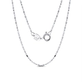 S925 sterling silver beaded chain necklace with Italy hallmark and spring clasp - Side Bead Chain (Thin) / 45cm / Silver