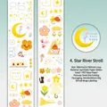 Starry Night stroll decorative washi tape with cute moon and cat glitter patterns - Starry Sky Walk