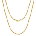 S925 sterling silver 18K gold-plated byzantine chain necklace with lobster clasp closure - 2.5mm Dragon Bone Chain / 45cm / Gold