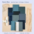 Vintage Scrapbooking-Papierset in Nebelblau, 30 Blatt strukturiertes Papier und Notizbuch - Nebelblau
