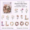 Vintage PET-Aufkleber Set mit Nelken und Blumenmotiven für DIY-Handwerk 15 Stück - Florale Zeiten