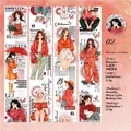 Washi-Tape Set in Orange mit Vintage Mode-Illustrationen und Schmetterlingen - Abendrot Roter Traum