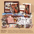 Set de diario retro Wild West con 157 piezas de pegatinas vintage y cintas decorativas - Azteca Occidental