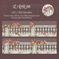 Nastro adesivo PET con fiori e recinzione 50mm x 2m per scrapbooking e arte - Sentiero Floreale Sinuoso