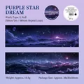 Purple Star Dream washi tape featuring 50mm dreamlike starry sky and ocean wave designs - Purple Star Dream