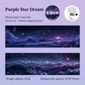 Purple Star Dream washi tape featuring 50mm dreamlike starry sky and ocean wave designs - Purple Star Dream