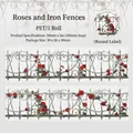 Nastro decorativo PET con rose e recinzione per diario fai-da-te, misura 50 mm x 2 m - Rose e Recinzione in Ferro